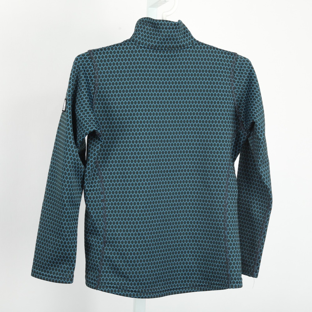 Kerrits Girls' L Activewear Top Quarter Zip Long Sleeve Teal Black Hexagon - Picture 5 of 12